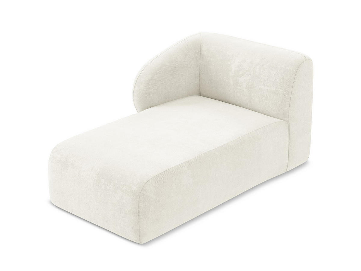 SOFAELEMENT Links Chenille Stoff Weiß - Schwarz/Weiß, Holzwerkstoff/Kunststoff (91/75/166cm) - Makamii