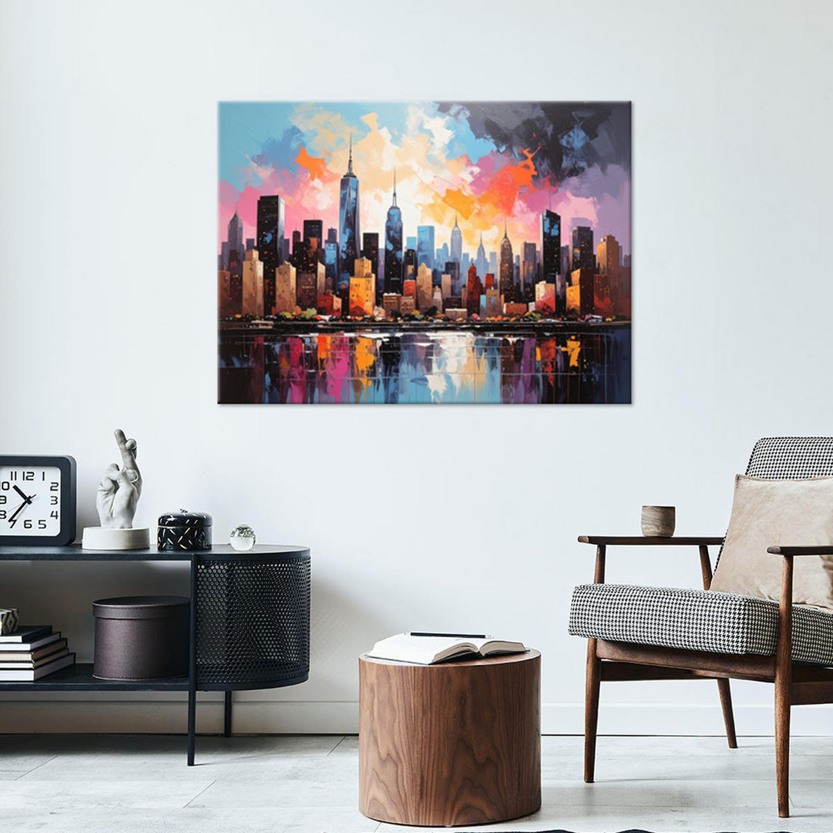 WANDBILD, Bunte Wolkenkratzer New York - Multicolor, Textil (30/20cm) - Feeby
