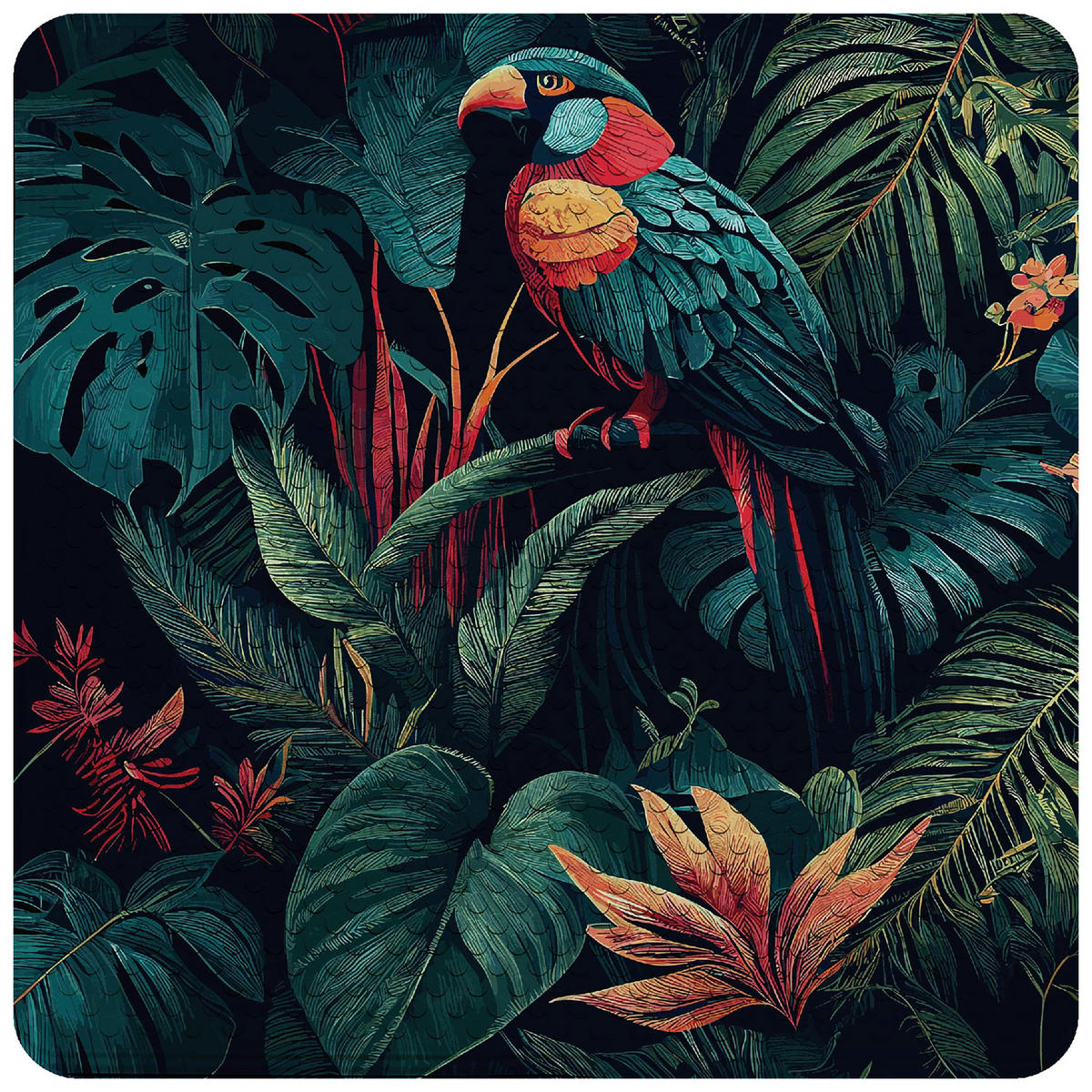 BADEMATTE Exotic - Grün, Kunststoff (53/53cm) - Sanilo