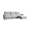 ECKSOFA ADRIANA Hellgrau Flachgewebe Relaxfunktion - Hellgrau/Schwarz, Textil/Metall (280/163cm) - KAWOLA