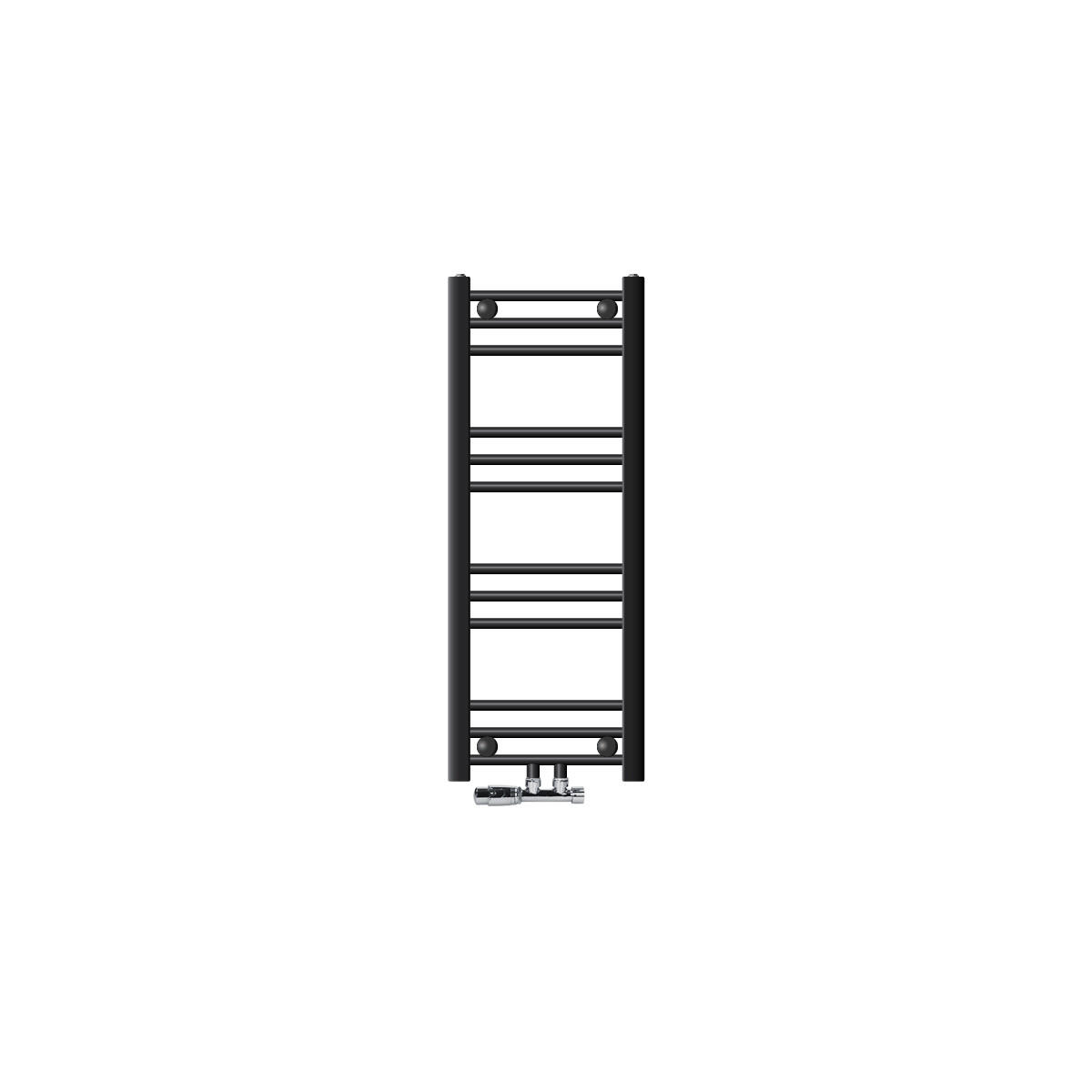 BADHEIZKÖRPER Sahara 300x800 mm Anthrazit gerade mit Ventil Eckform - Anthrazit, Metall (30/80/3cm) - LuxeBath