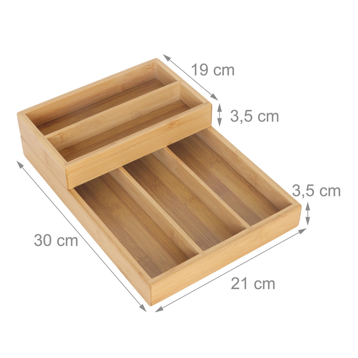 BESTECKEINSATZ - Hellbraun, Holz/Holzwerkstoff (21/7/30cm) - Relaxdays