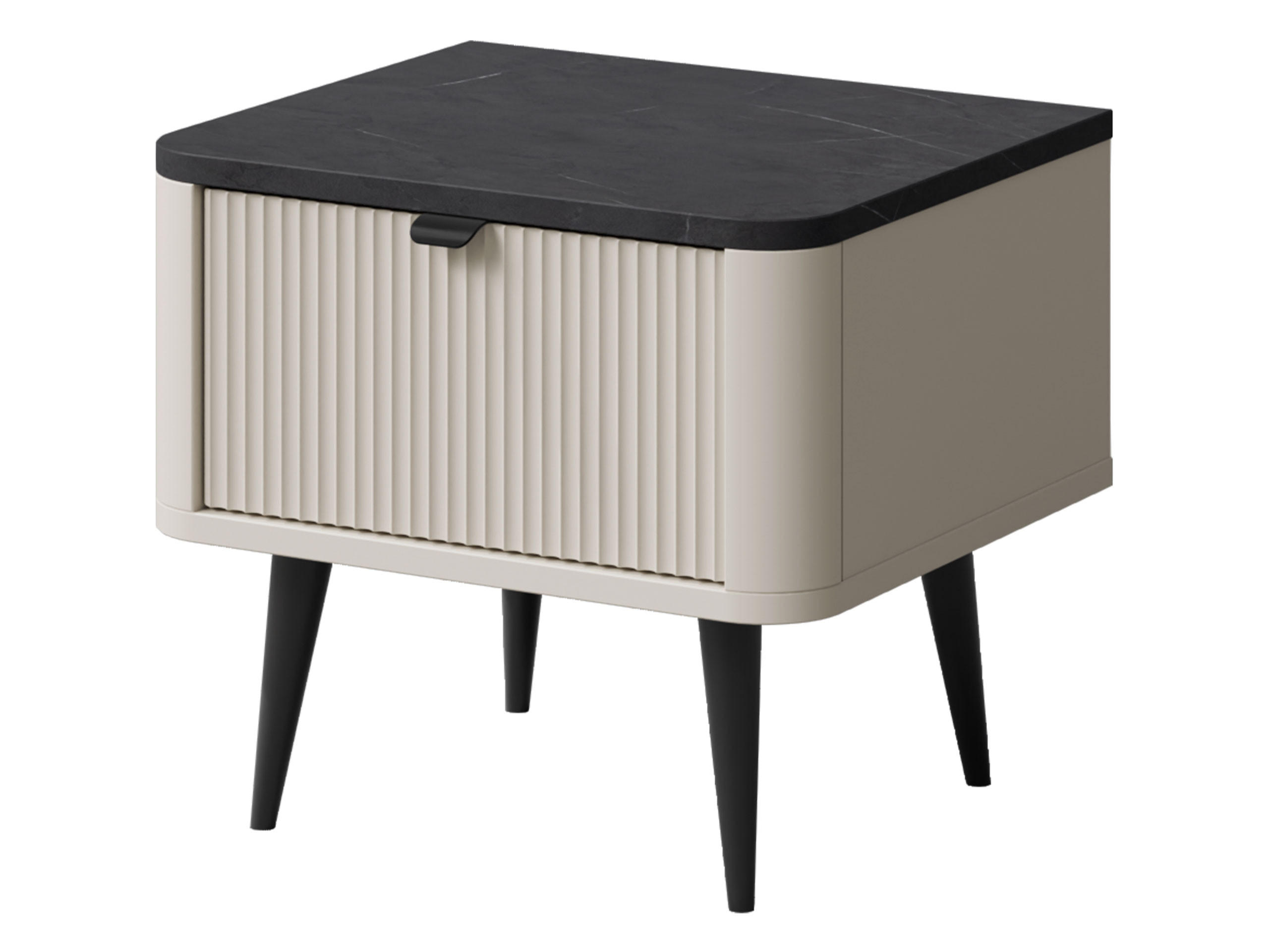 NACHTTISCH Marly RE17 - Kaschmir/Schwarz, Holzwerkstoff/Metall (50/42/40cm) - MIRJAN24