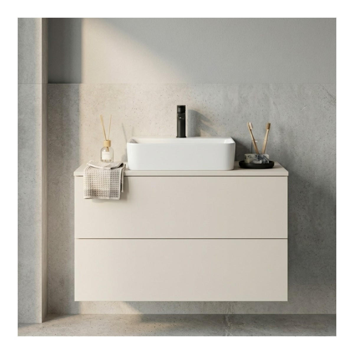 WASCHTISCHUNTERSCHRANK Color 2S 60 Macadamia - Beige, Holzwerkstoff (60/50/45cm) - mzm24