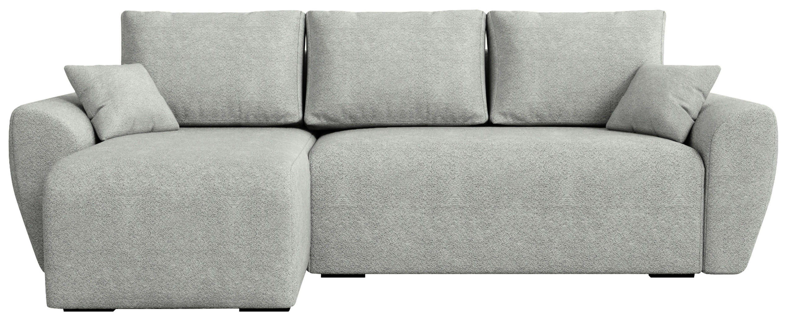 ECKSOFA Rotterdam mit Schlaffunktion Grau Bouclé - Hellgrau, Textil (238/141cm) - Bromarkt