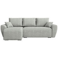 ECKSOFA Rotterdam mit Schlaffunktion Grau Bouclé - Hellgrau, Textil (238/141cm) - Bromarkt
