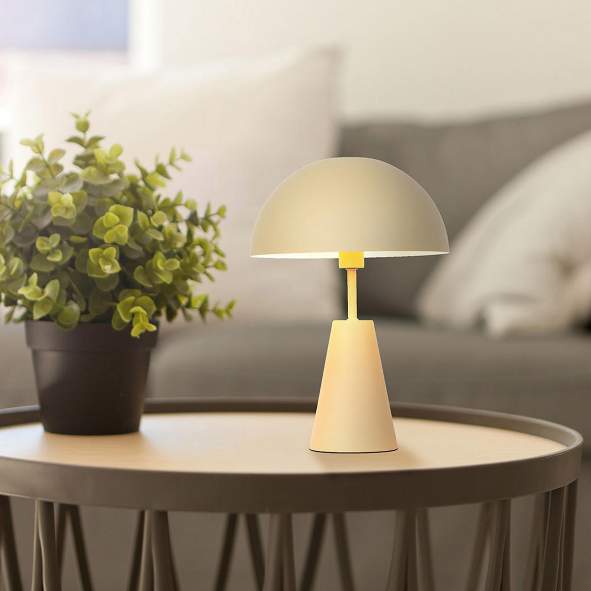 LED TISCHLEUCHTE Metall Beige - Beige, Metall (25/25/36cm) - Nowa