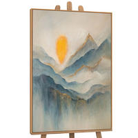 GEMÄLDE Morgendämmerung in den Wolken Schattenfugenrahmen Eichefarben 120x80 cm - Eichefarben, Holz (120/80cm) - YS-art gallery