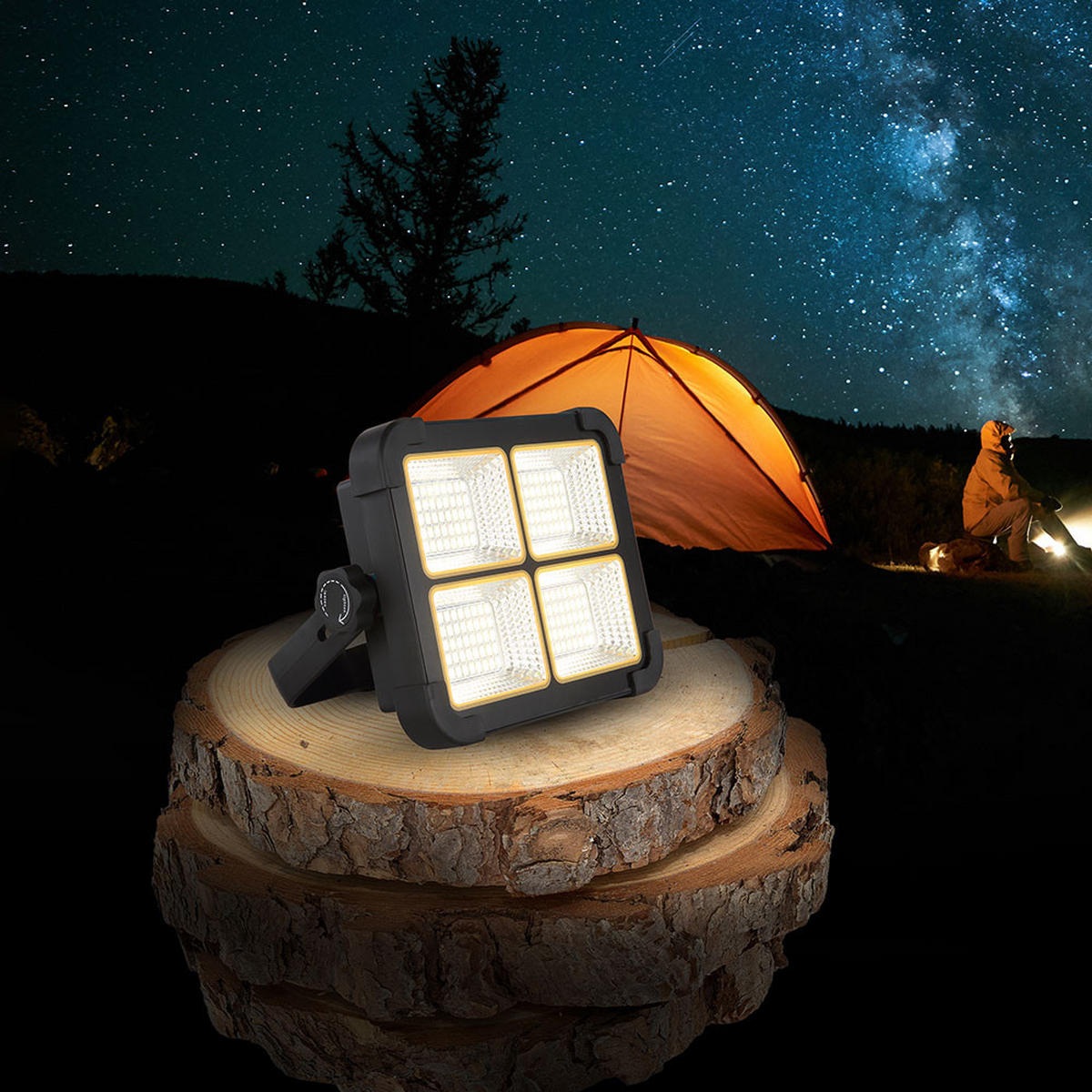 LED AUSSENLEUCHTE Solar Strahler Schwarz - Schwarz, Glas (18.5/5.5/14.5cm) - Globo Lighting