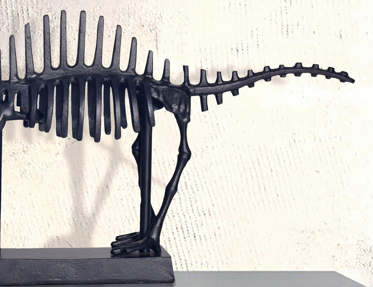 DEKOFIGUR T-Rex Aluminium Schwarz 62 cm mit Sockel - Schwarz, Metall (62/33/12cm) - KADIMA DESIGN