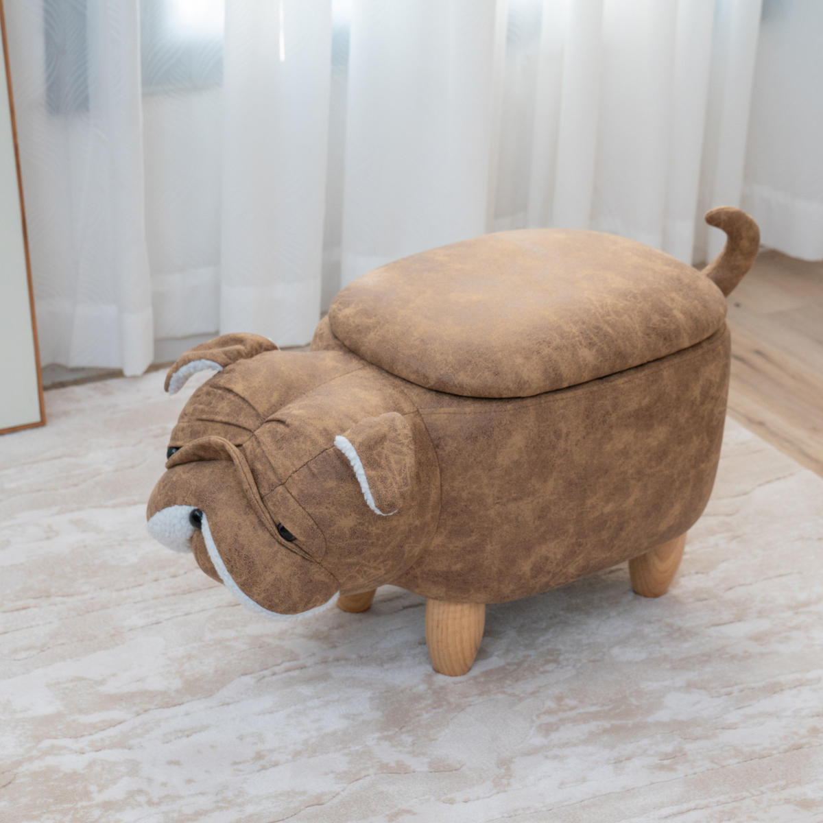 TIERHOCKER Mops Braun - Braun, Textil (30/37/63cm) - SVITA