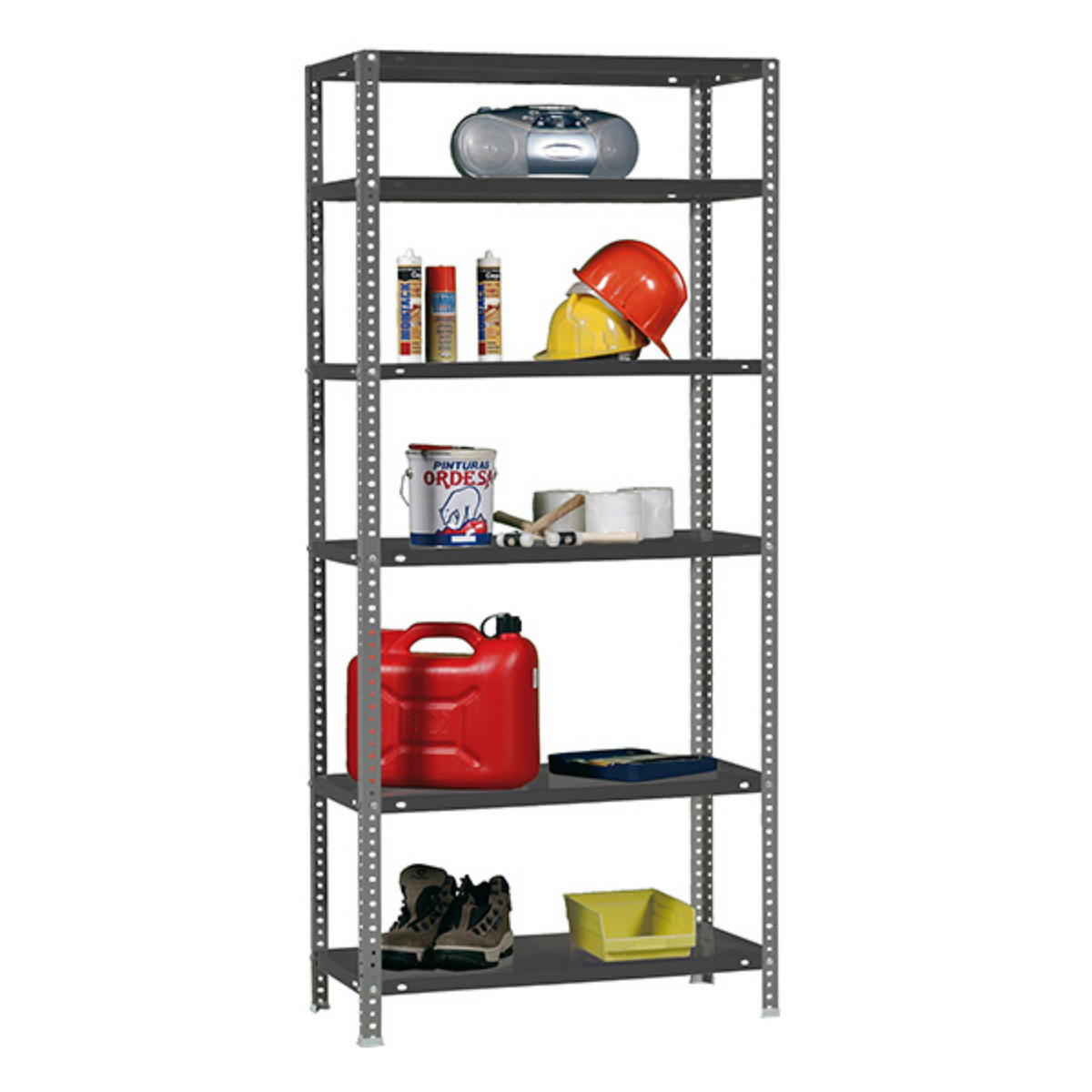 SCHRAUBREGAL PANDA TALL | HxBxT 200x80x30cm | 6 Fachböden | Fachlast 100kg | Anthrazit - Anthrazit, Metall (80/200/30cm) - PROREGAL