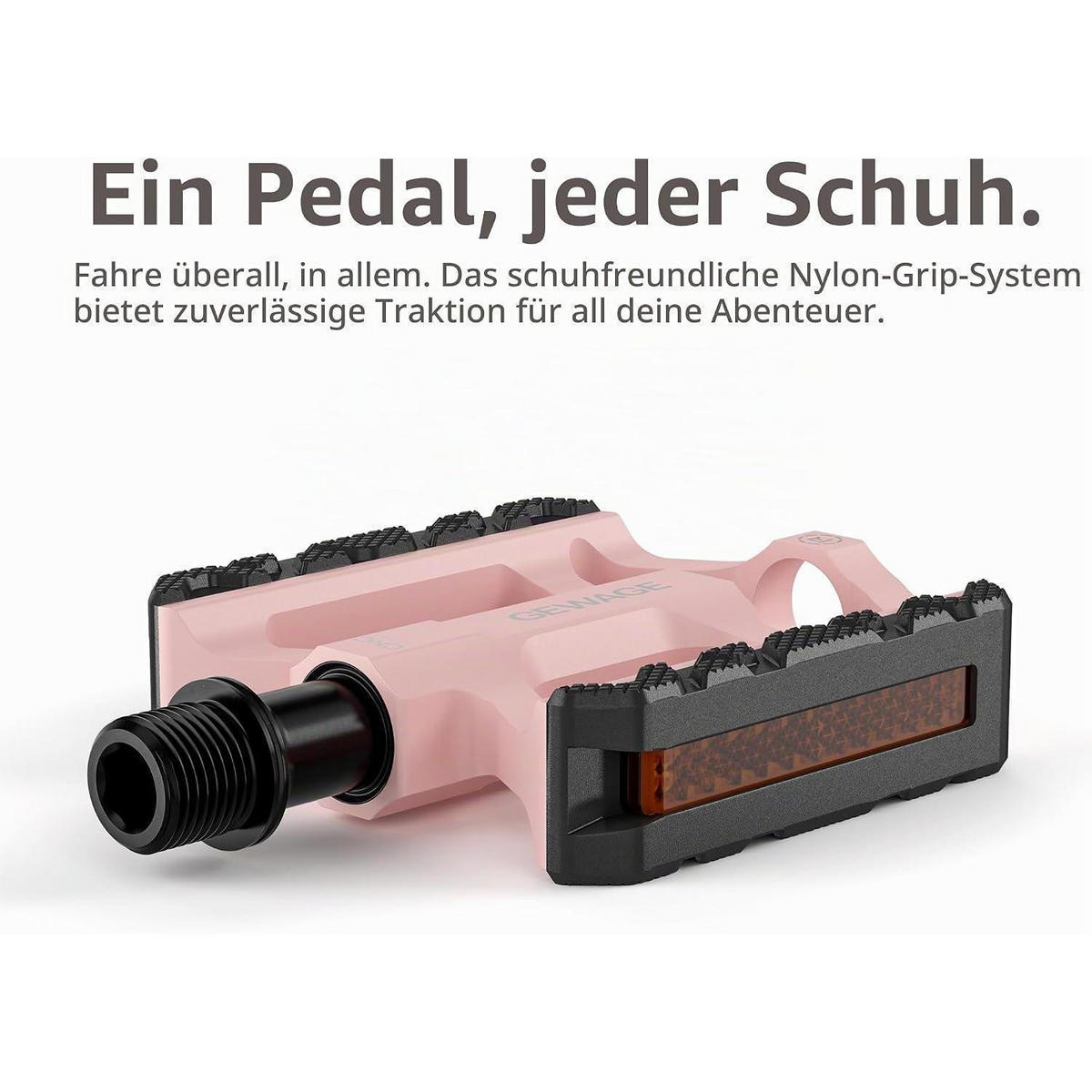 FAHRRADPEDALE Aluminium Pink, 3 gedichtete Lager, Chromoly Achse, Reflektoren - Pink, Metall (7.5/1.5/11cm)