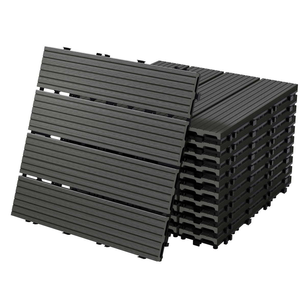 BODENPLATTE 2er Set - Anthrazit, Holzwerkstoff (30/30/2cm) - ECD-Germany