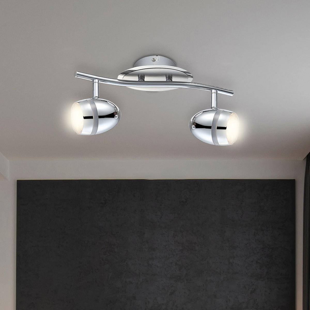 LED DECKENLEUCHTE Starlight Silber - Silberfarben, Metall (32/9/16cm) - Globo Lighting