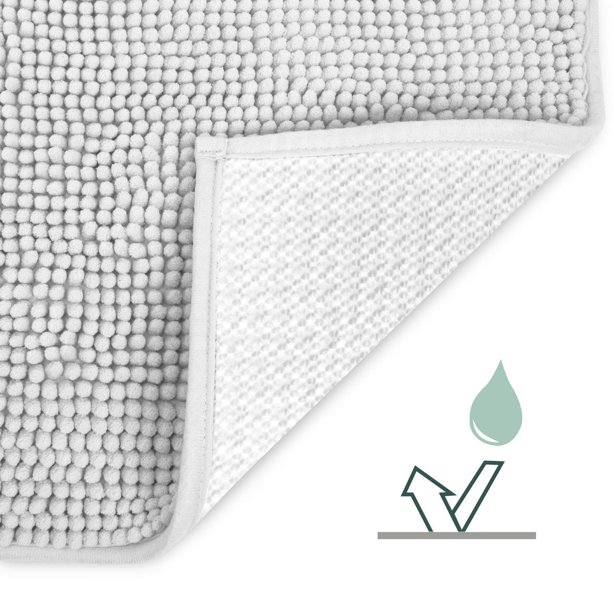 VORLEGER MATTE BeauMare WR 50/50 cm Weiß - Weiß, Textil (50/50cm) - Beautissu 
