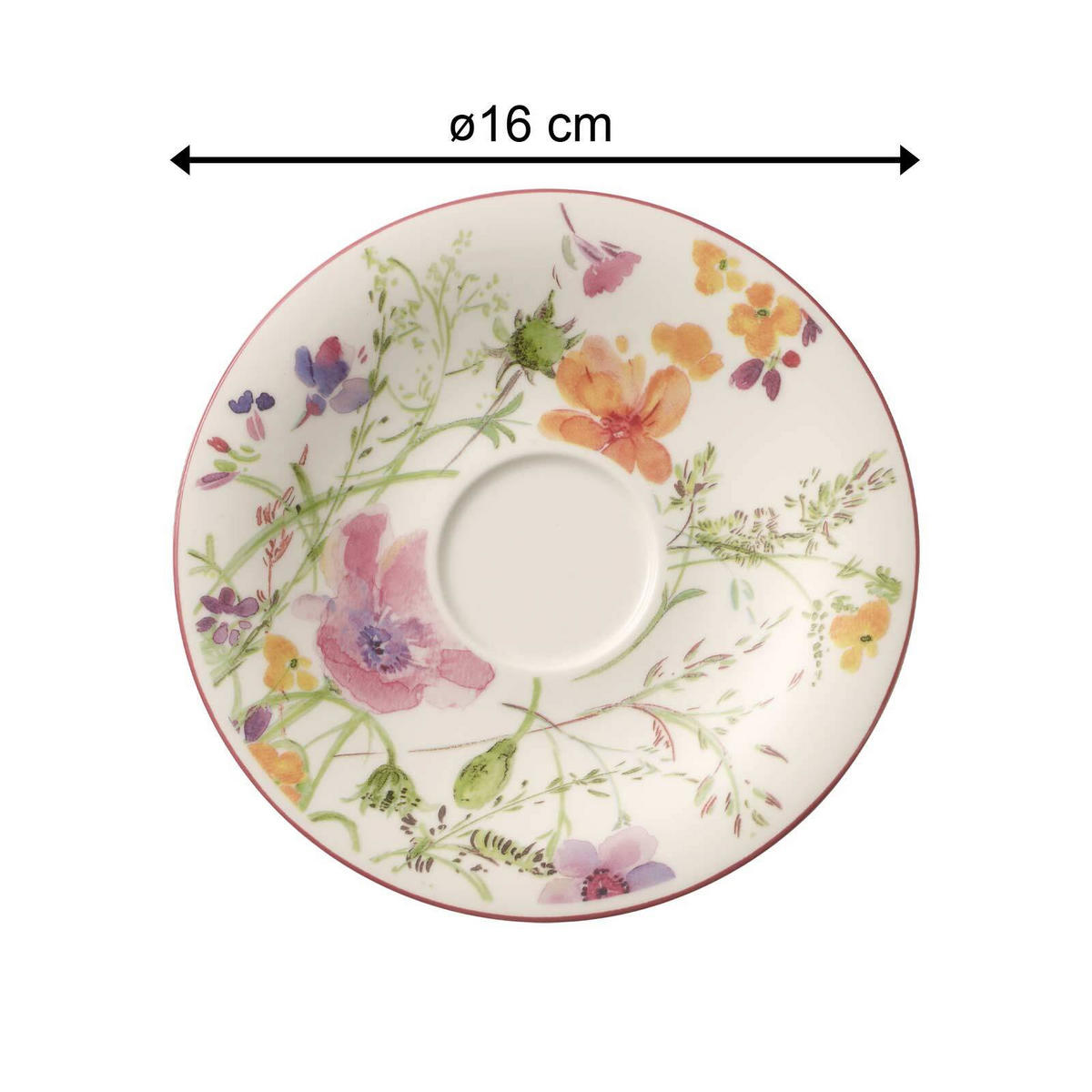 KAFFEE UNTERTASSE Mariefleur Basic bunt ø 16 cm 6er Set - Multicolor, Keramik (16cm) - Villeroy & Boch