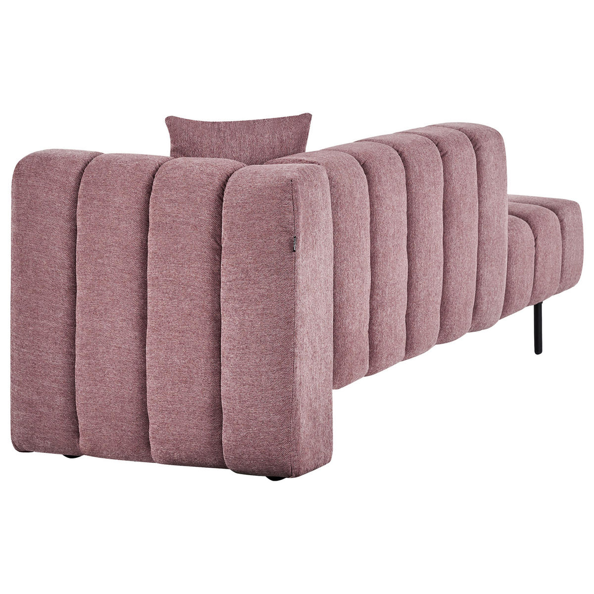 CHAISELONGUE-RECHTSSEITIGE Stoff Rosa Lannils - Pink/Schwarz, Textil (173/73/79cm) - Beliani