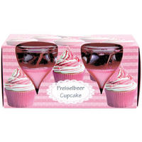 DUFTKERZEN Glas 2er-Pack Preiselbeer Cupcake - Rosa, Glas (6/6cm)