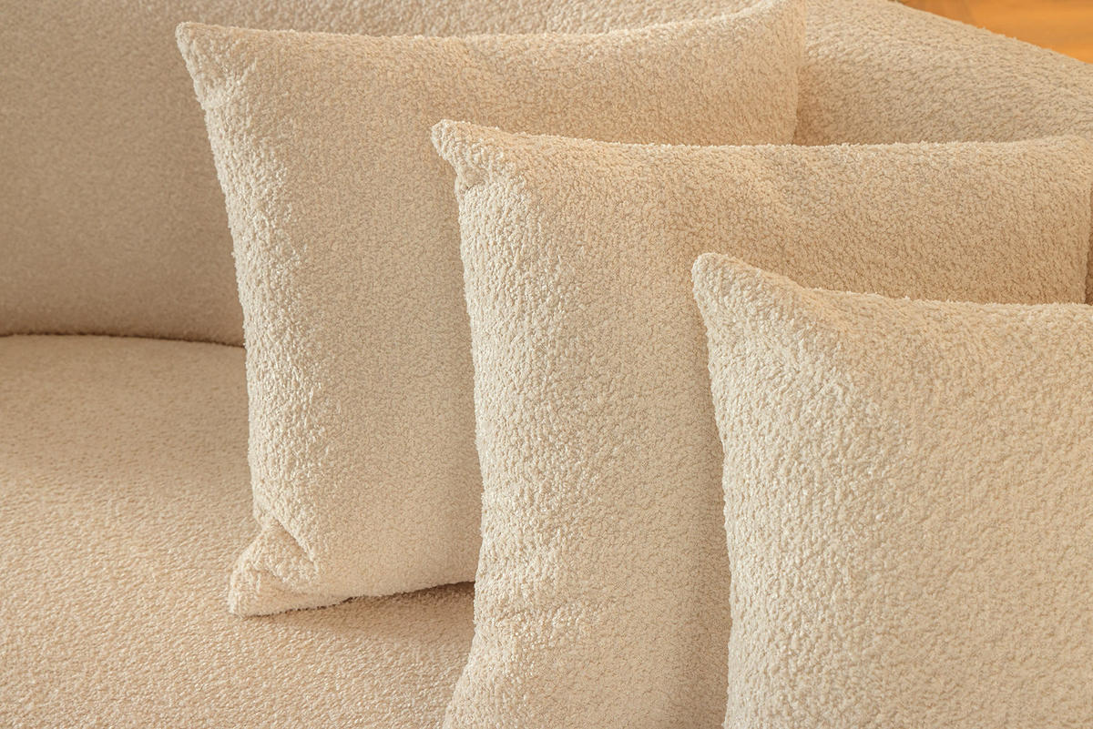 3-SITZER SOFA ATELIER Bouclé Beige 230 cm - Beige/Schwarz, Kunststoff/Textil (230/70/110cm) - riess-ambiente