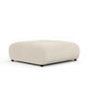 POUF L Zanzibar Beige Plüschstoff - Beige/Schwarz, Holz/Holzwerkstoff (110/37/110cm) - Maison de Reve
