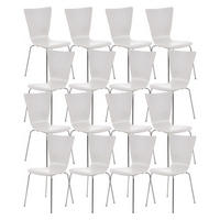 BESUCHERSTUHL 16er Set Holz weiß - Weiß, Holz/Metall (43/84/50cm) - CLP