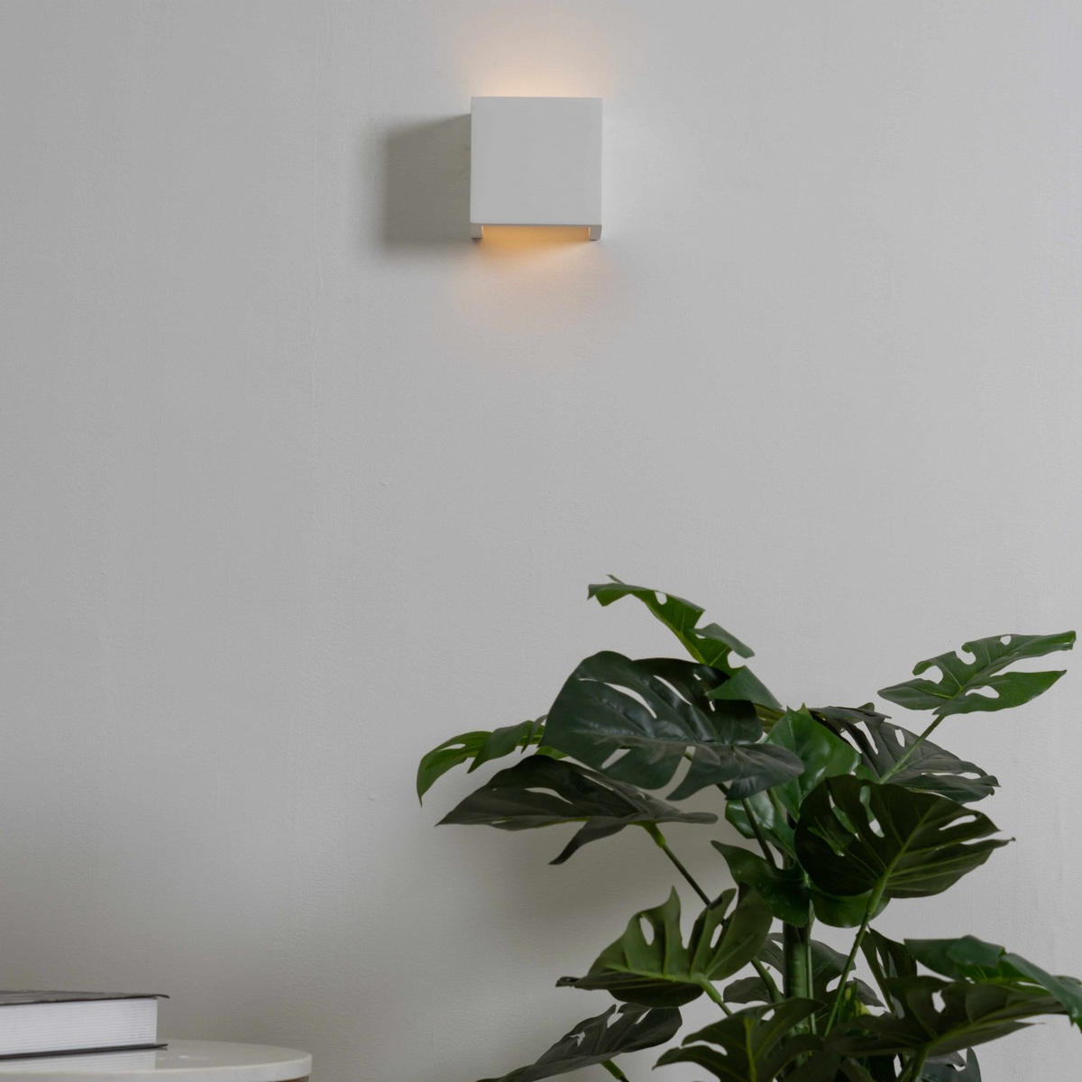 WANDLEUCHTE Newport, Weiß, 12.5cm - Weiß, Naturmaterialien (12.5/7.5/12.5cm) - KOSILUM