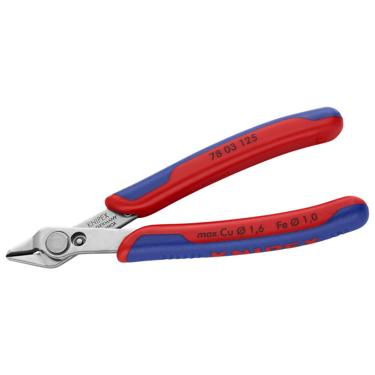 ELECTRONIC Super-Knips, rostfrei, ohne Facette, mit Drahtklemme - Multicolor, Kunststoff (130/48/12cm) - KNIPEX