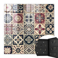 SCHLÜSSELBOX Schwarz 30x30 cm- Türöffnung nach rechts - Klassische Muster - Beige, Metall (30/30/5cm) - TULUP