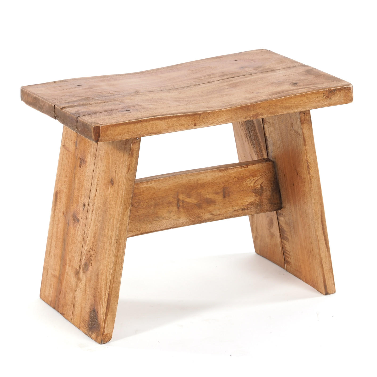 HOCKER SCHEMEL 40 Mahagoni Massivholz 08 honigfarben gewachst - Honig, Holz (40/31/25cm) - DESIGN DELIGHTS