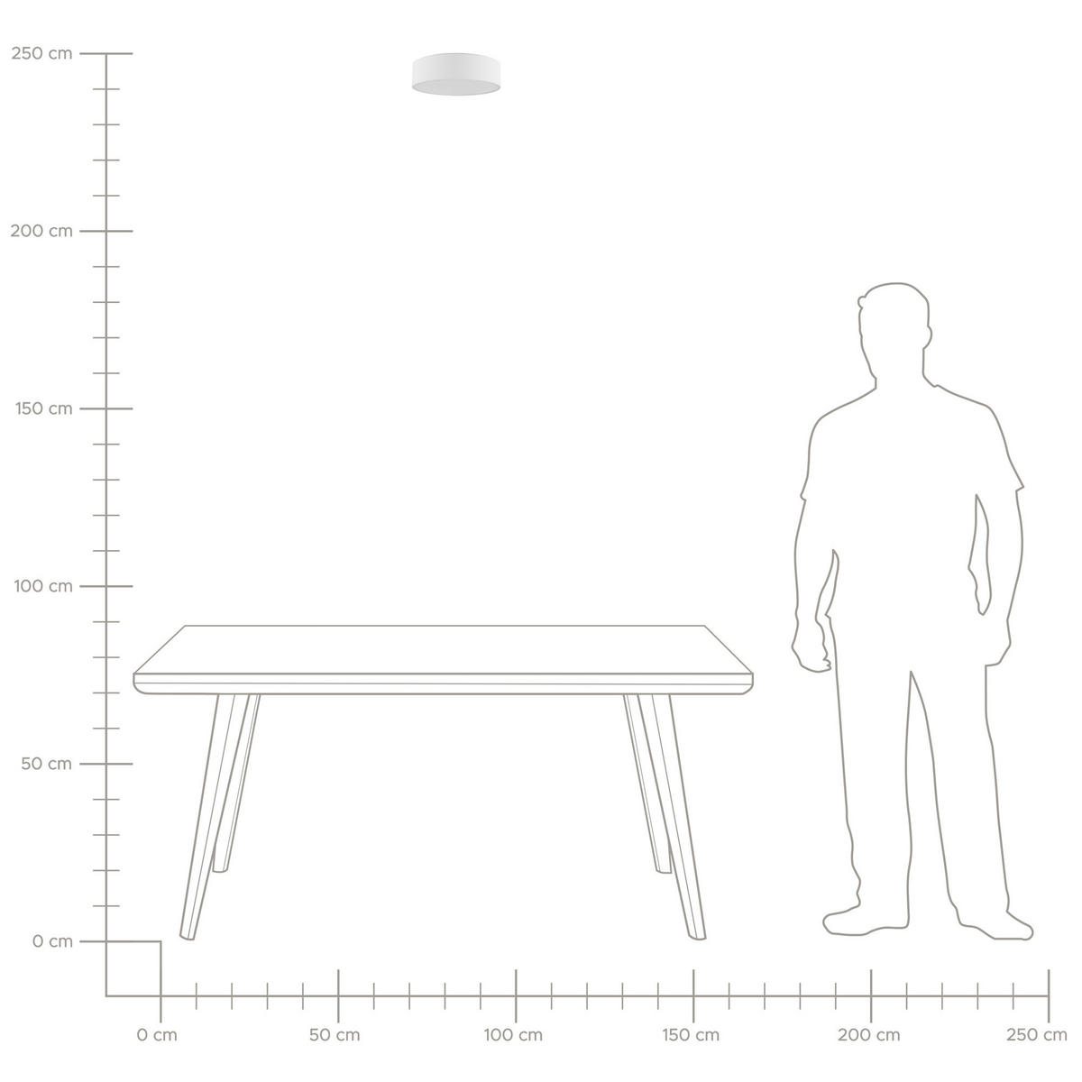 DECKENLEUCHTE Rena 45/45/12 cm - Weiß, Textil (45/45/12cm) - Beliani