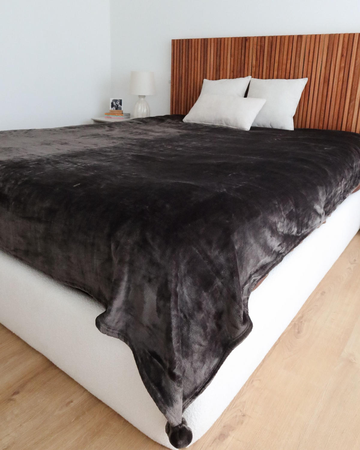 DEKA Tmavě šedá Terke 220/200 cm - tmavě šedá, textil (200/220cm) - Beliani
