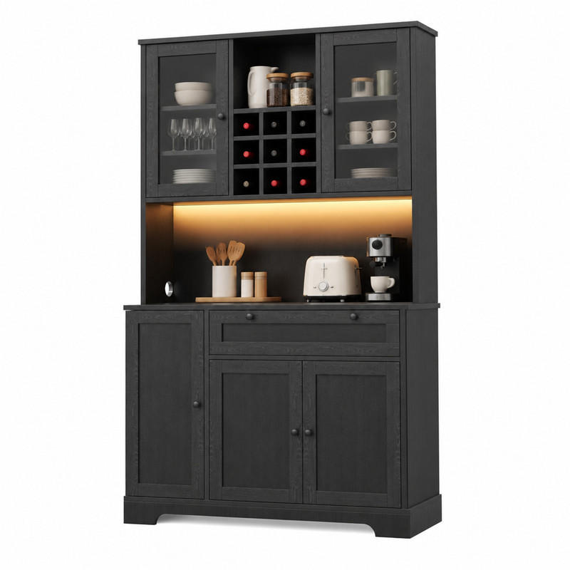 Meubliv Hochschrank Schwarz 40x180x105 cm