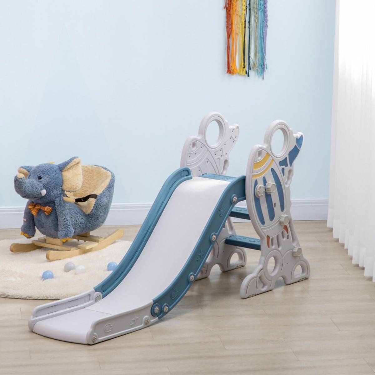 KINDERRUTSCHE für 1,5–3 Jahre Blau 157 x 46,5 x 80 cm - Blau, Kunststoff (46.5/80/157cm) - Korfee