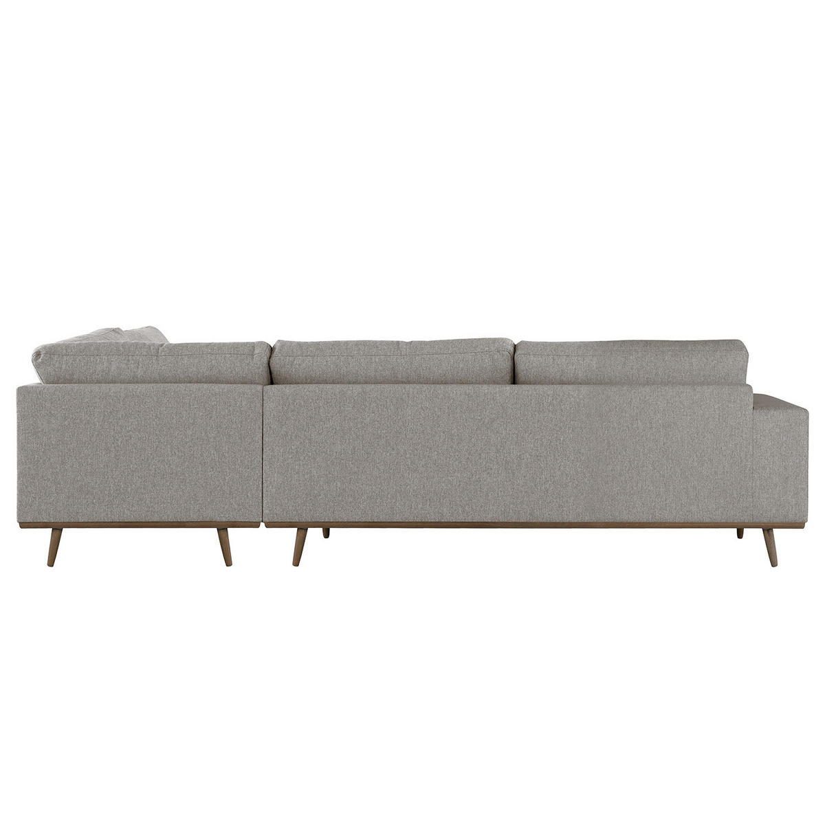 ECKSOFA mit Ottomane - Eichefarben/Graubraun, Eichenholz/Textil (287/219cm) - home24