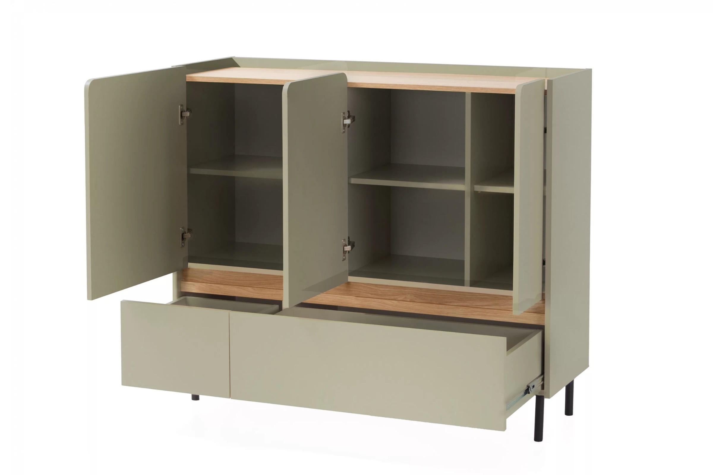 KINDERKOMMODE LIBU 08 120/40/105 in Eukalyptus / Baltic Düne Eiche - Alteiche/Eukalyptusholzfarben, Holzwerkstoff (120/105/40cm) - Deine Möbel 24