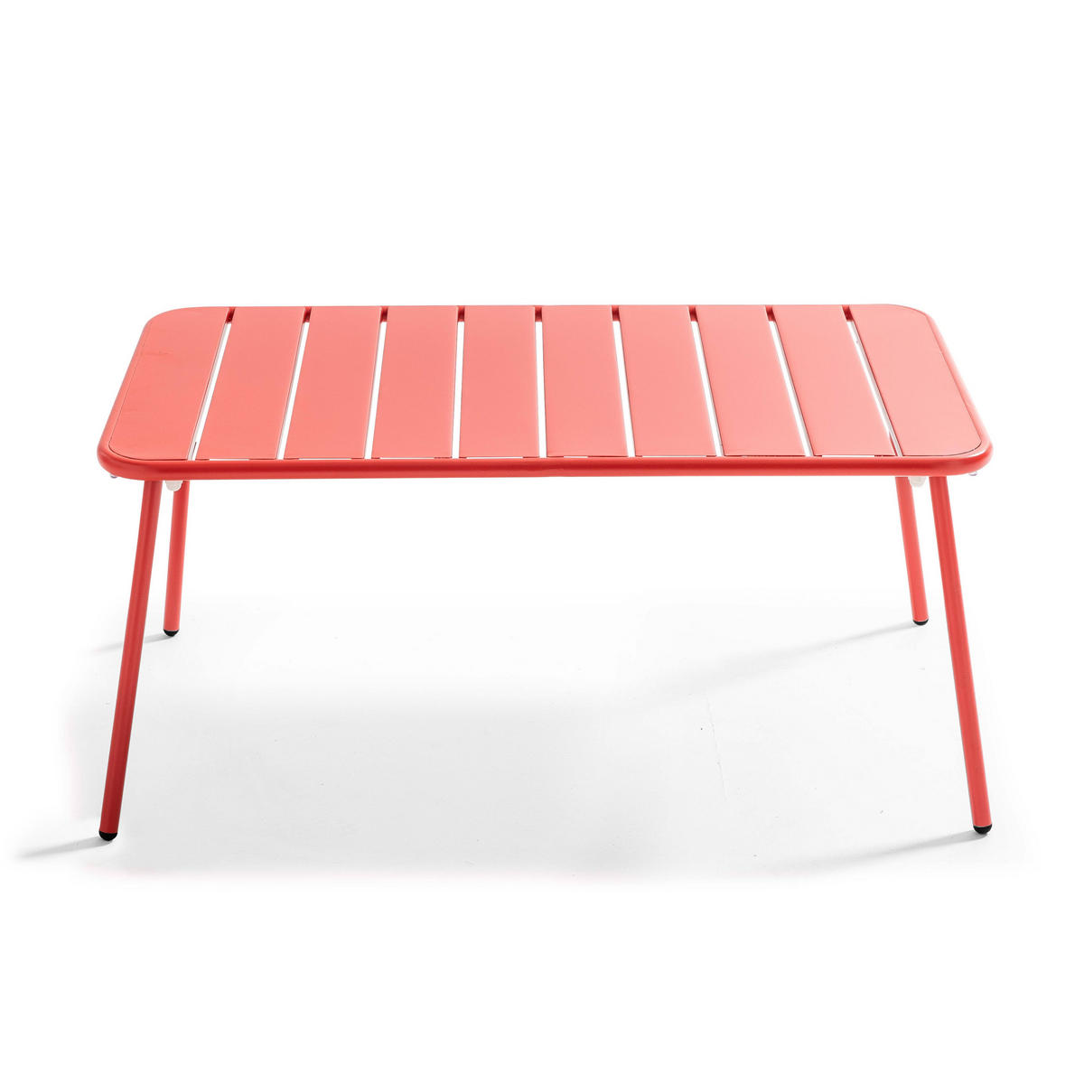 GARTEN-LOUNGETISCH, Rot - Rot, Metall (90/50/40cm) - Oviala