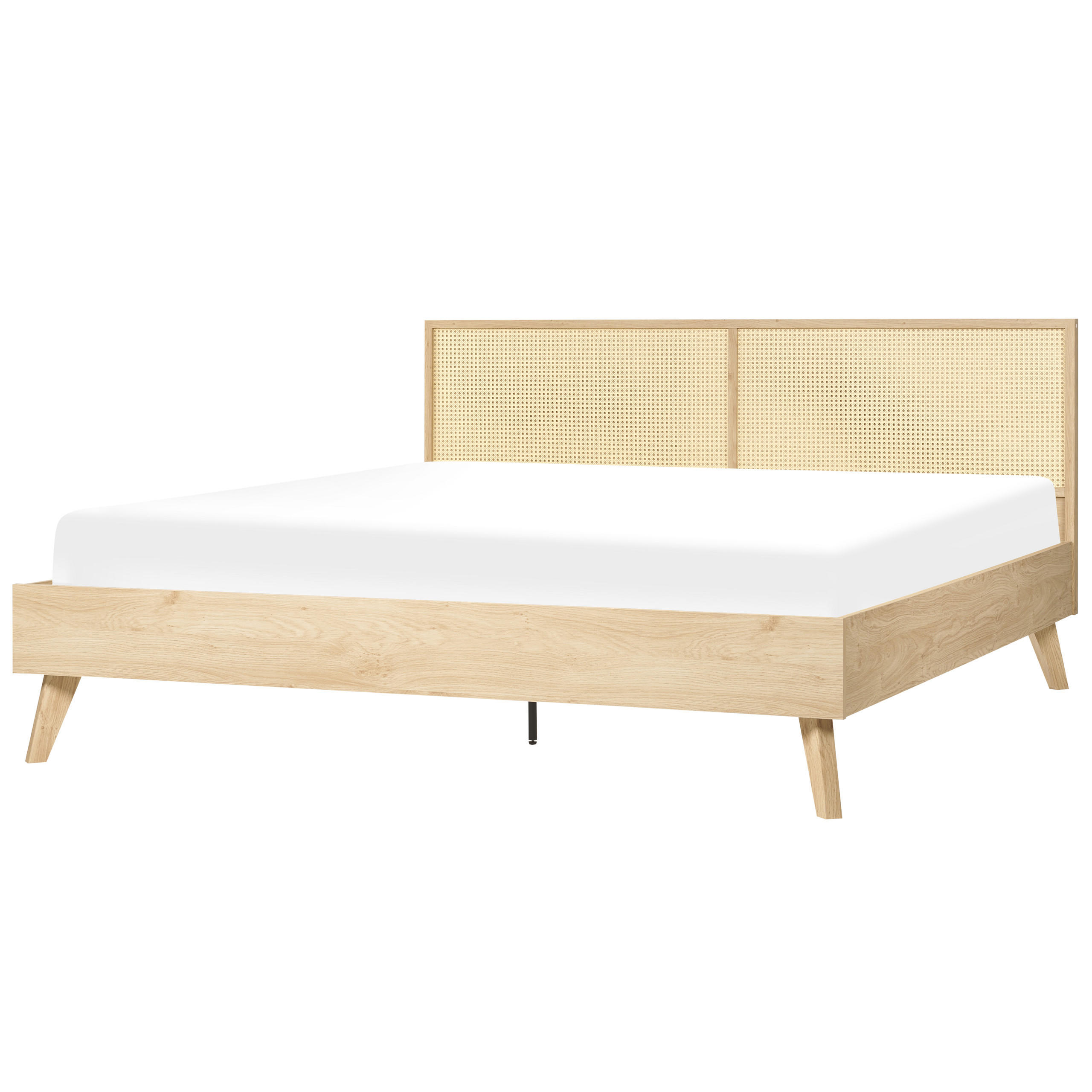BETT 180/200cm Heller Holzfarbton Monpazier - Hellbraun, Naturmaterialien (180/200cm) - Beliani
