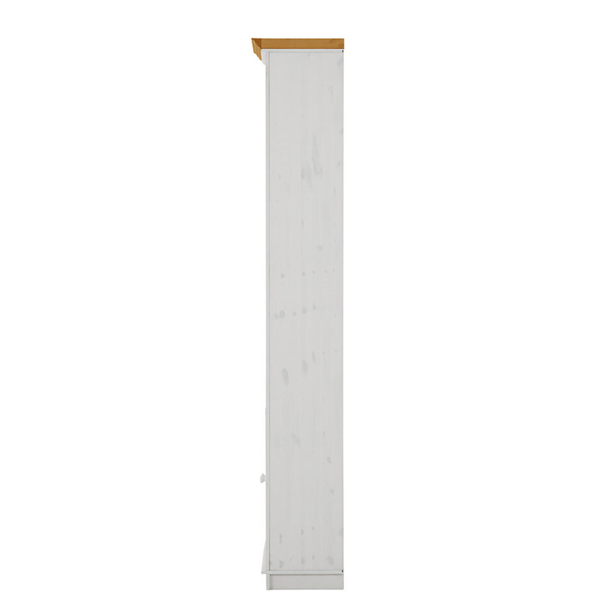 REGAL mit Türen - Kiefer massiv - Weiß/Kieferfarben, Holz (74/223/37cm) - home24