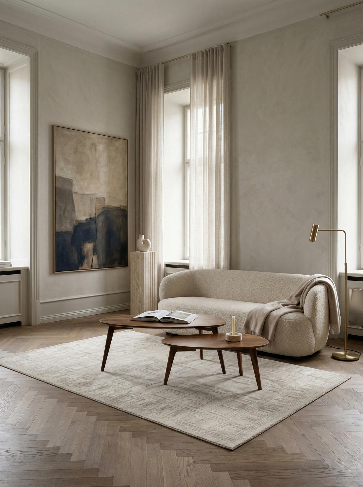 COUCHTISCH 2er Set Massivholz Nierenform Retro Handgefertigt, Braun 100x50x42 cm - Braun, Holz (50/100/42cm) - KADIMA DESIGN