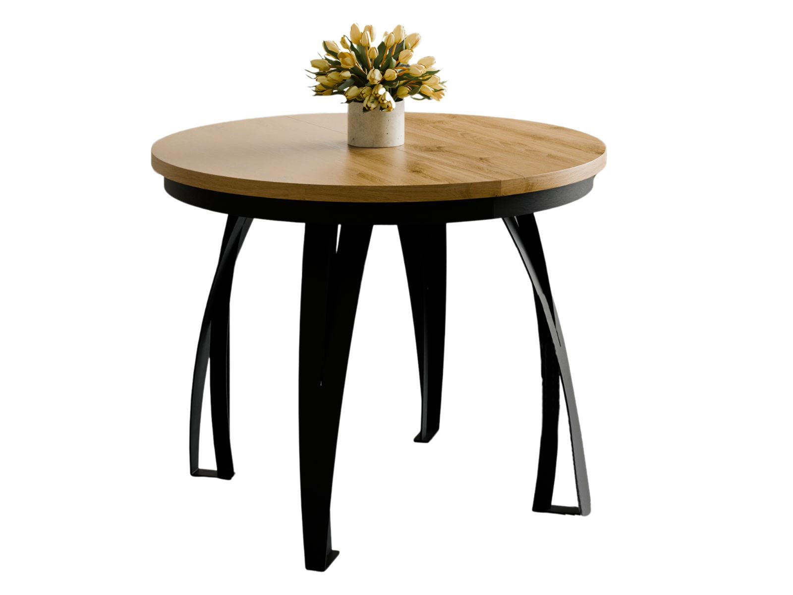 ESSTISCH LUGOS ausziehbar Ø 100 Eiche craft - Braun, Holzwerkstoff (100/100/77cm) - Compleo24