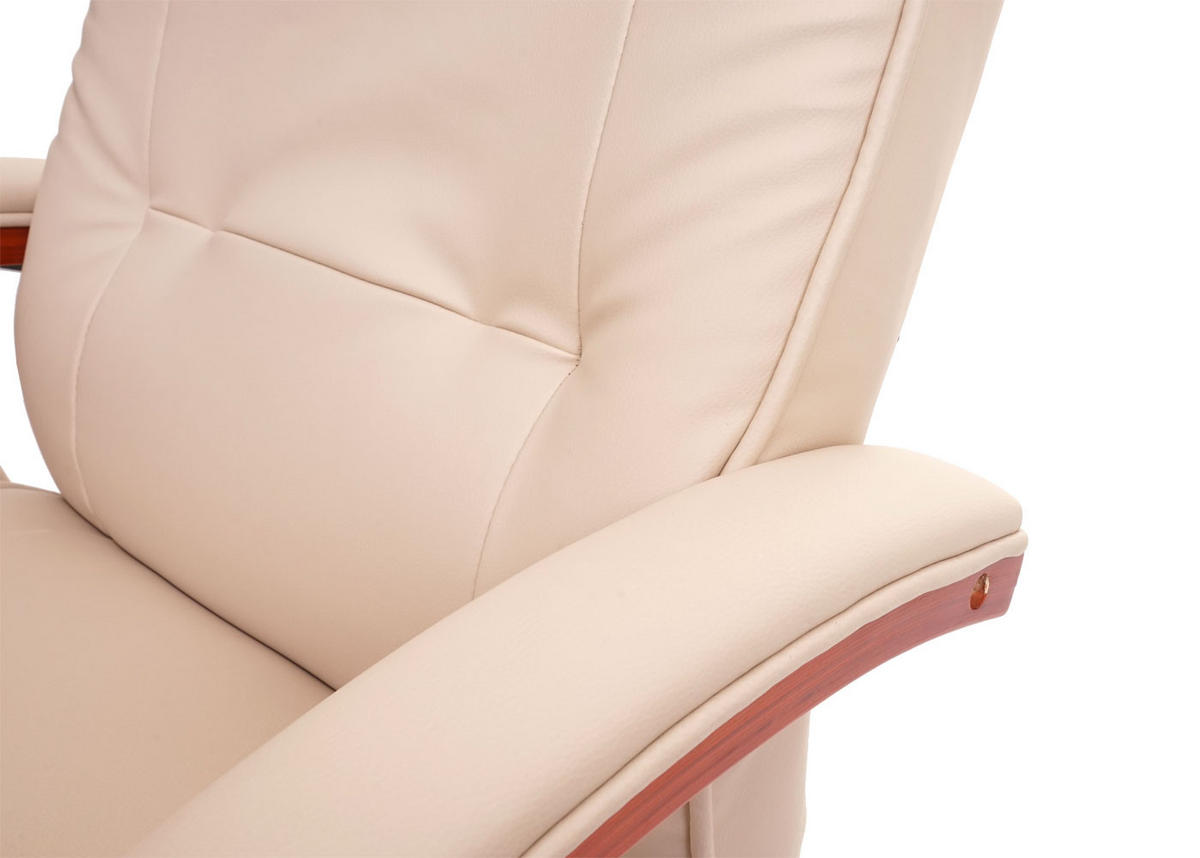 MASSAGESESSEL inkl. Fußhocker bequem und gemütlich HxBxT 98x66x89cm Kunstleder Weiß-Creme - Creme, Kunststoff (66/98/89cm) - BERLINLODGE