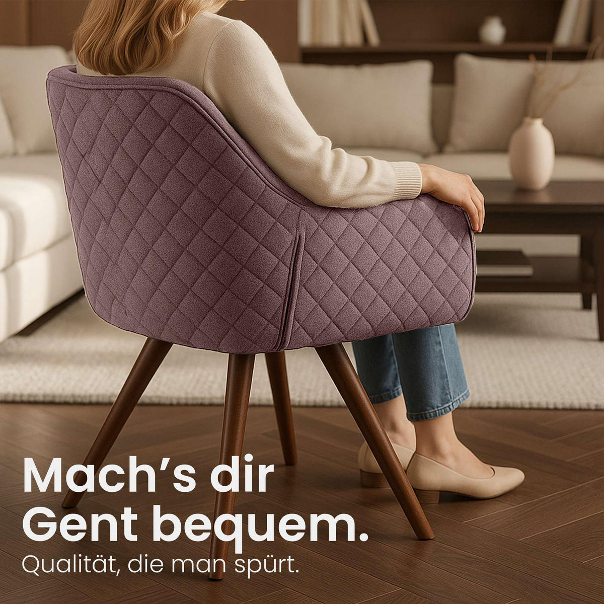 ESSZIMMERSTUHL Stoff Braun - Eukalyptusholzfarben/Braun, Holz/Textil (63/84/61cm) - CLP