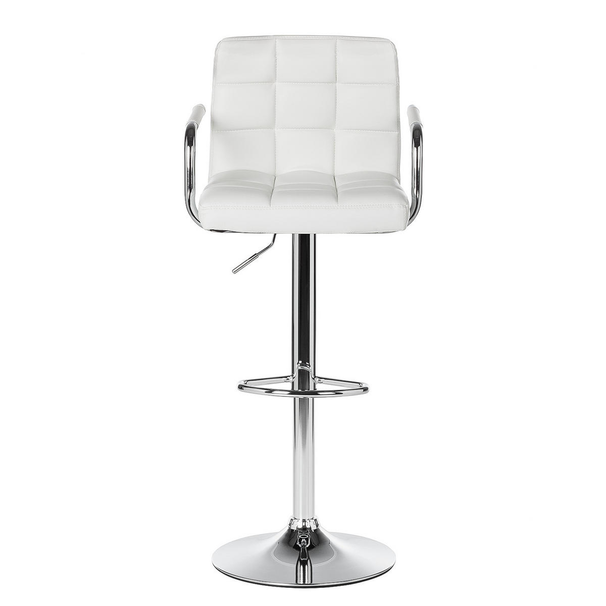 BARSTUHL - Metall / Kunstleder - Chromfarben/Weiß, Leder/Kunststoff (53/96/49cm) - home24