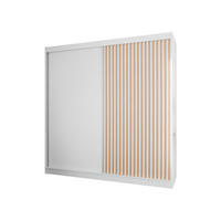 SCHWEBETÜRENSCHRANK Lili 200 cm mit Lamellen 2-türig, weiß, Lamelle wotan - Eiche Wotan/Weiß, Kunststoff (200/215/61cm) - Margaret Hadas24