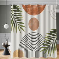 DUSCHVORHANG Blätter Linie 150 x 200 cm - Multicolor, Textil (150/200cm)