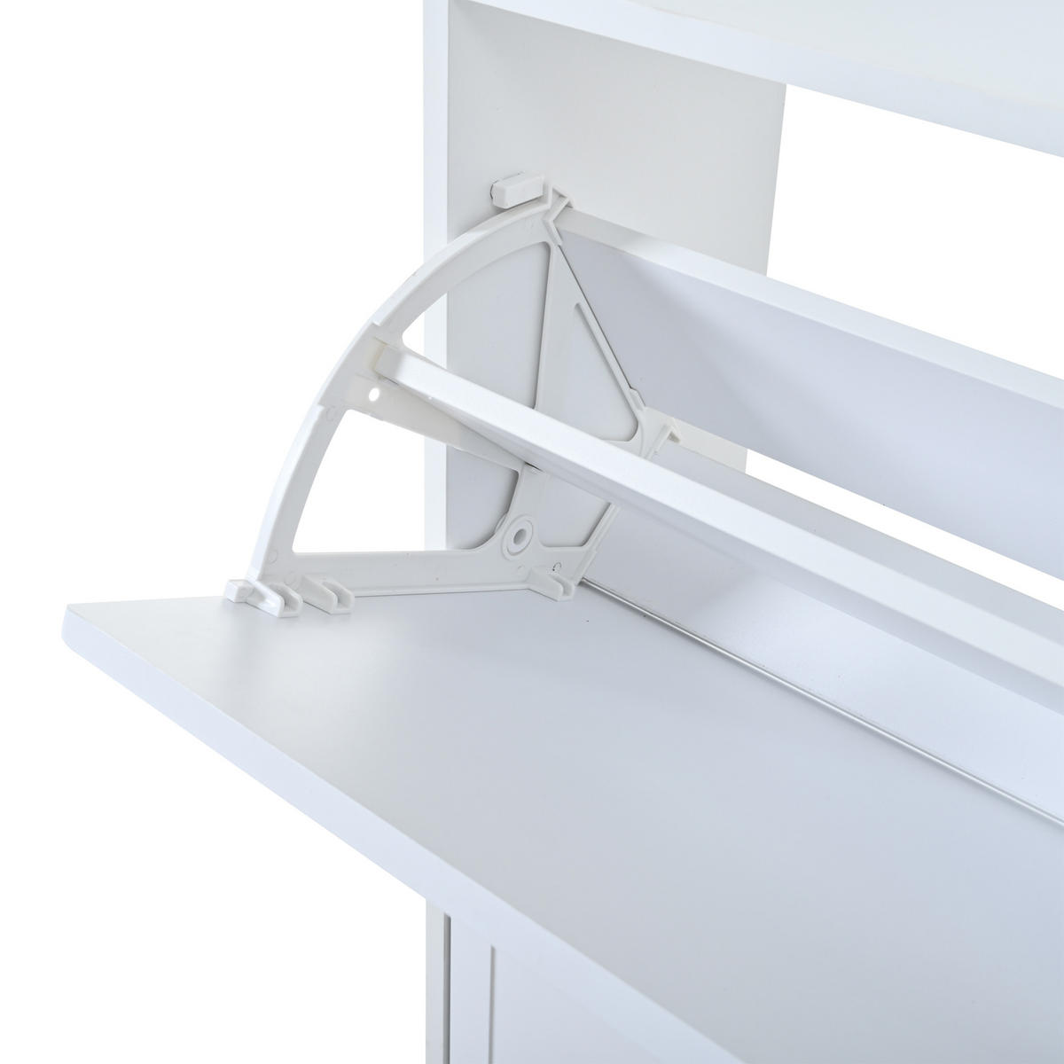 SCHUHSCHRANK aus MDF 140x25x120cm in Weiß mit 6 Klapptüren - Weiß, Holzwerkstoff (140/120/25cm) - Modfu