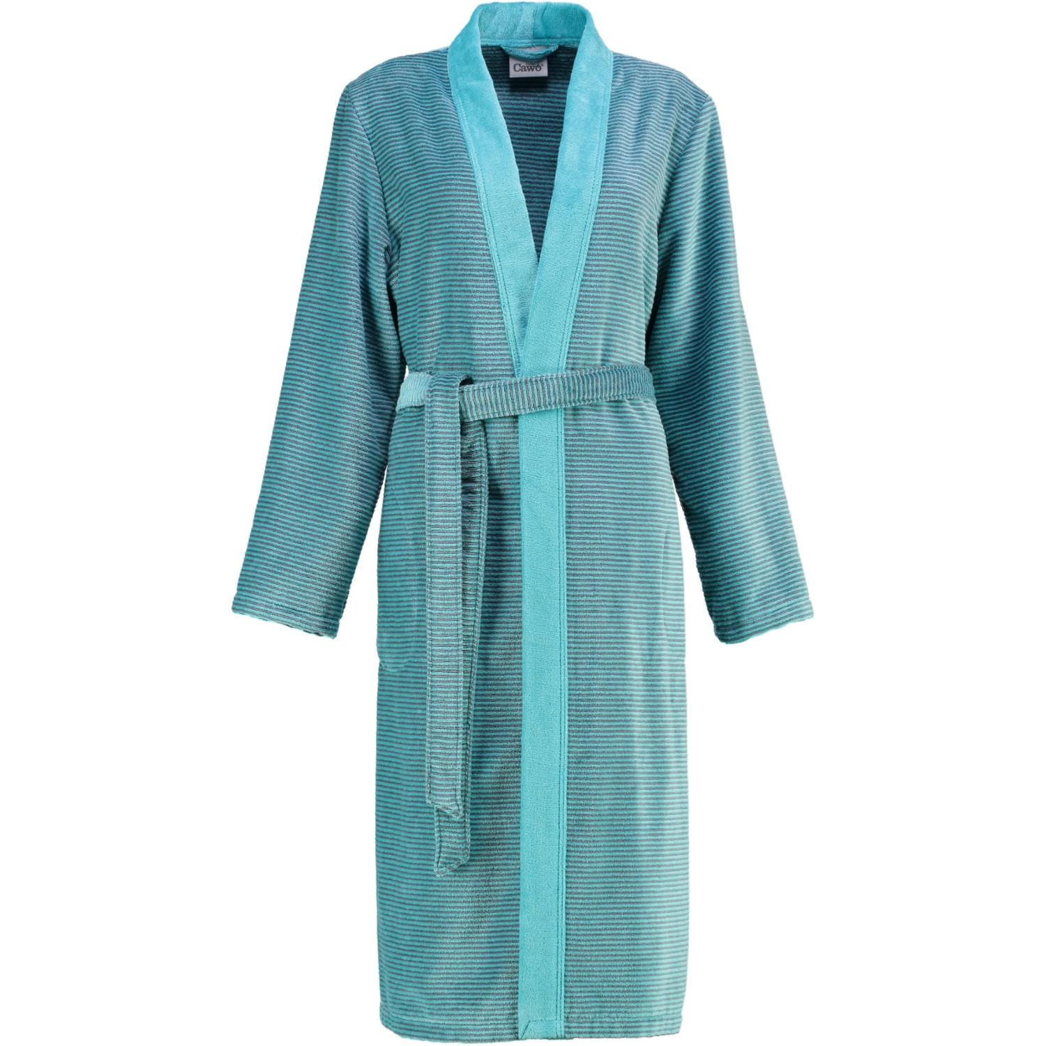BADEMANTEL DAMEN KIMONO TWO-TONE 6431 TÜRKIS - 47 - Blau, Textil (Mnull) - Cawoe