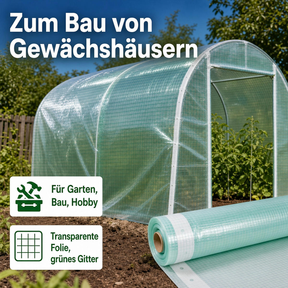 GITTERFOLIE m. Nagelrand 4 Breite x 6 Meter - Mintgrün, Kunststoff (400/10cm) - BONI-SHOP