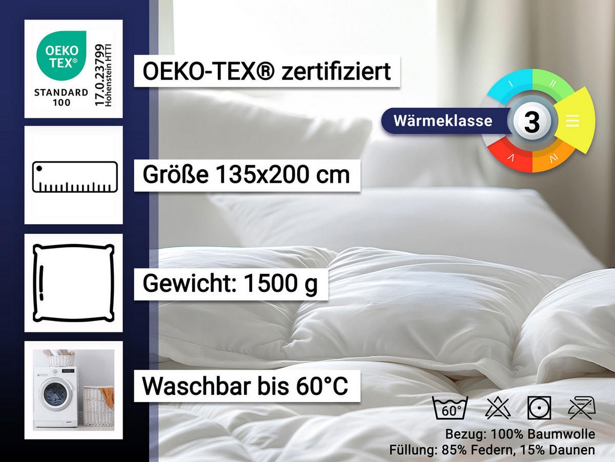 BETTDECKE, 100% Baumwolle - Weiß, Textil (135/200cm) - Zollner